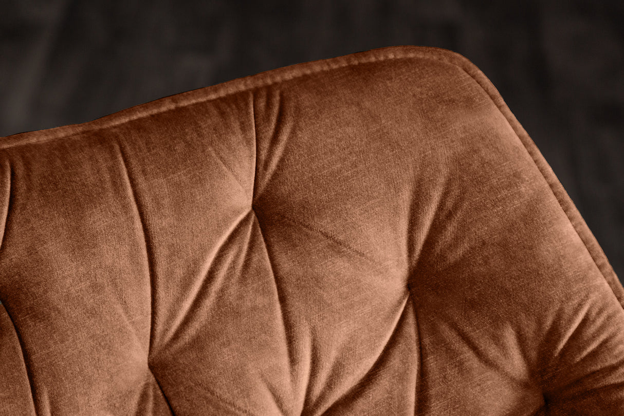 Drehstuhl THE DUTCH COMFORT 180° drehbar mit Armlehnen Samt rostbraun