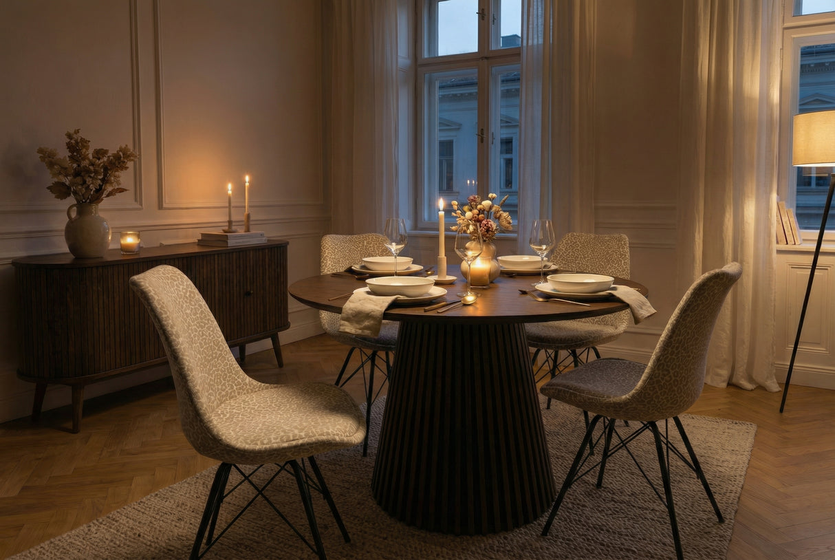 Chair SCANDINAVIA MEISTERSTÜCK leopard pattern beige grey