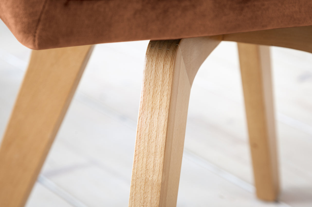 Drehstuhl LIVORNO 180° Samt braun