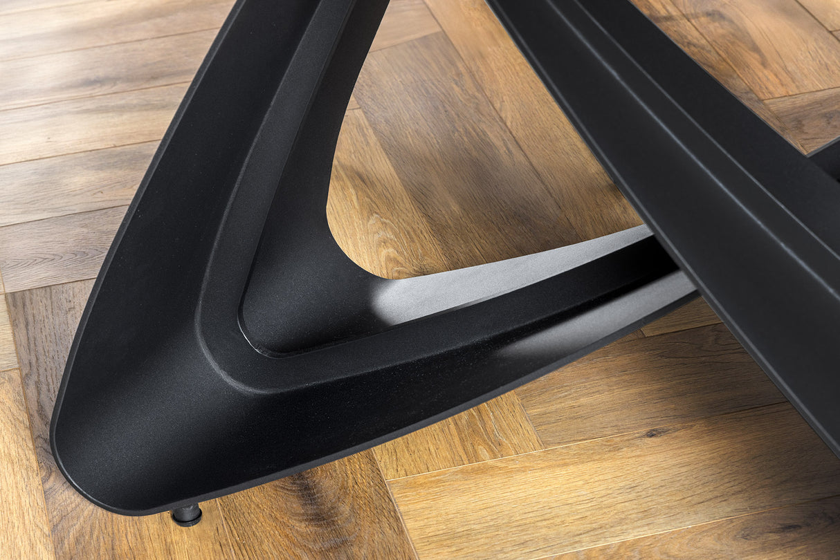 Dining table INFINITY 180-220-260cm marble look white ceramic tempered glass