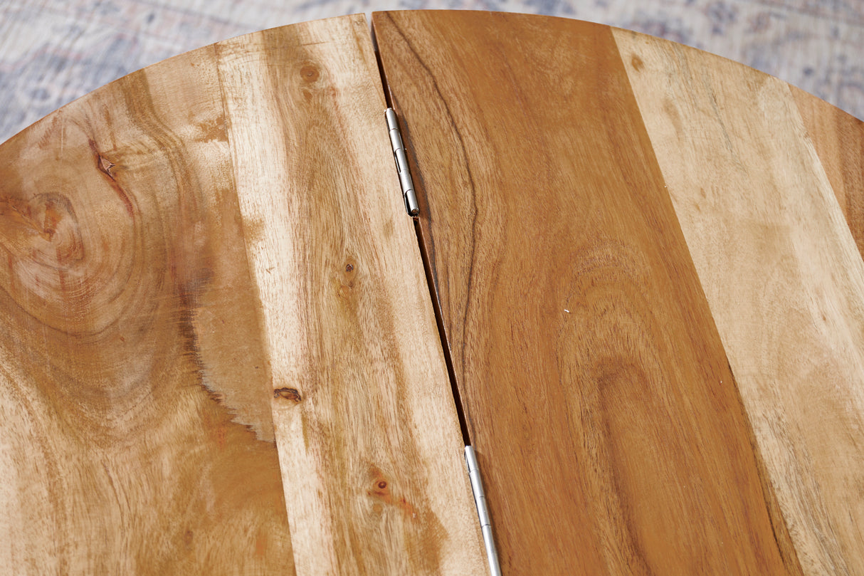 Coffee table ORIENT STORAGE 60cm hammer stroke effect copper