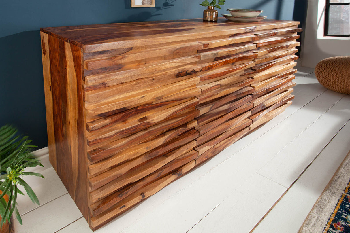 Sideboard RELIEF 160cm Sheesham-Holz