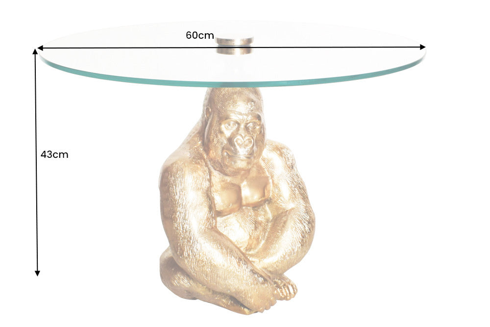 Coffee table KONG 60cm gold safety glass