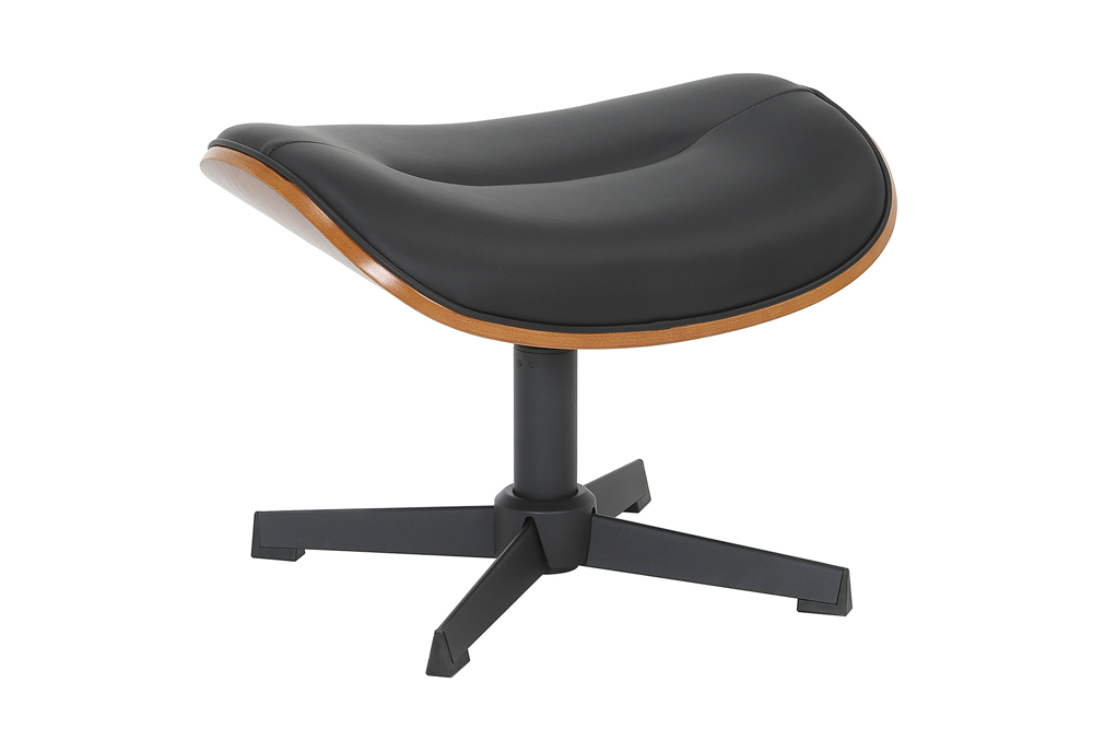 Hocker VOGUE drehbar 360° Pappel furniert Kunstleder schwarzbraun