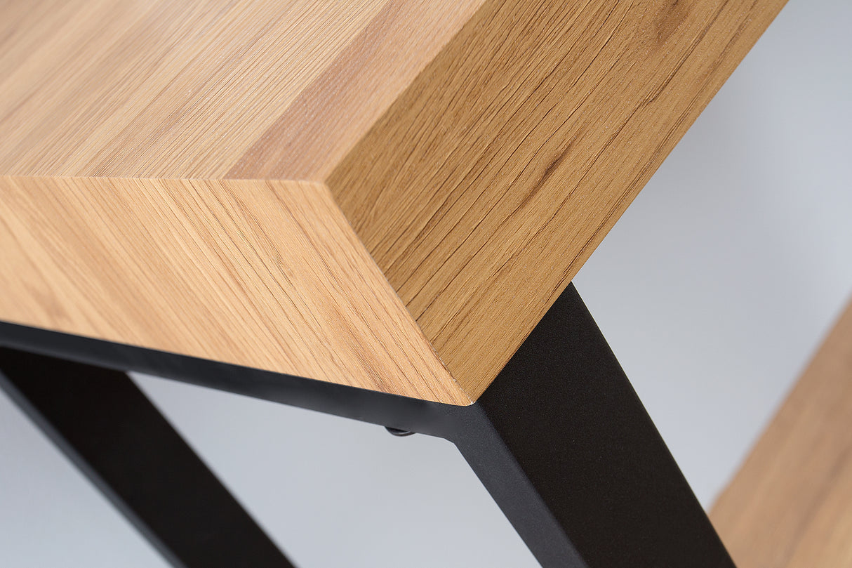 Laptop Schreibtisch OAK DESK 120cm Eiche schwarzer Rahmen
