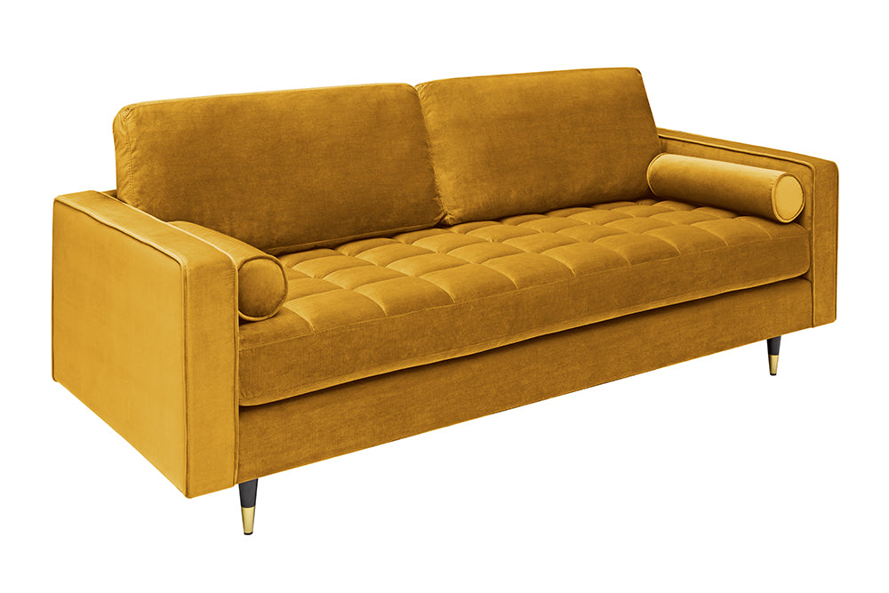 Sofa COZY VELVET 220cm 3-Sitzer Samt senfgelb