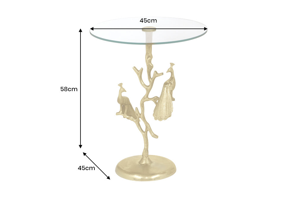 Beistelltisch WILDLIFE PEACOCK 60cm gold