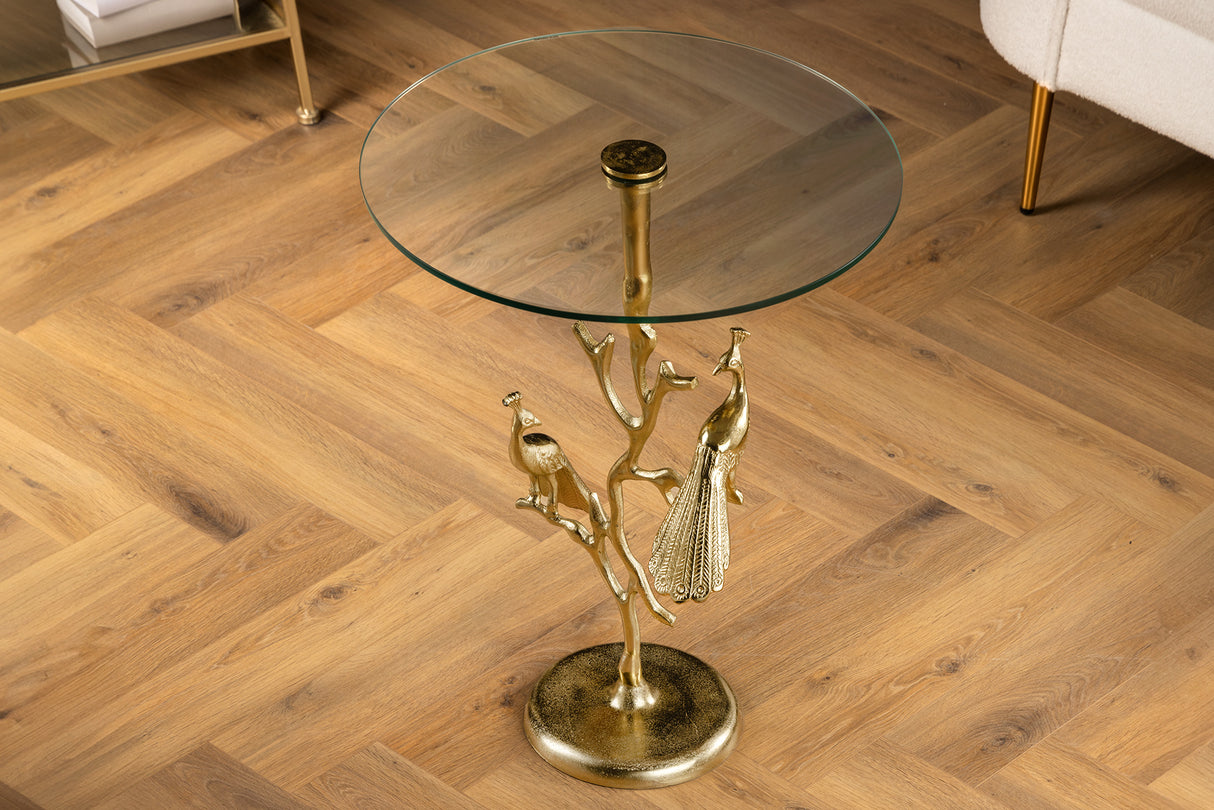 Beistelltisch WILDLIFE PEACOCK 60cm gold