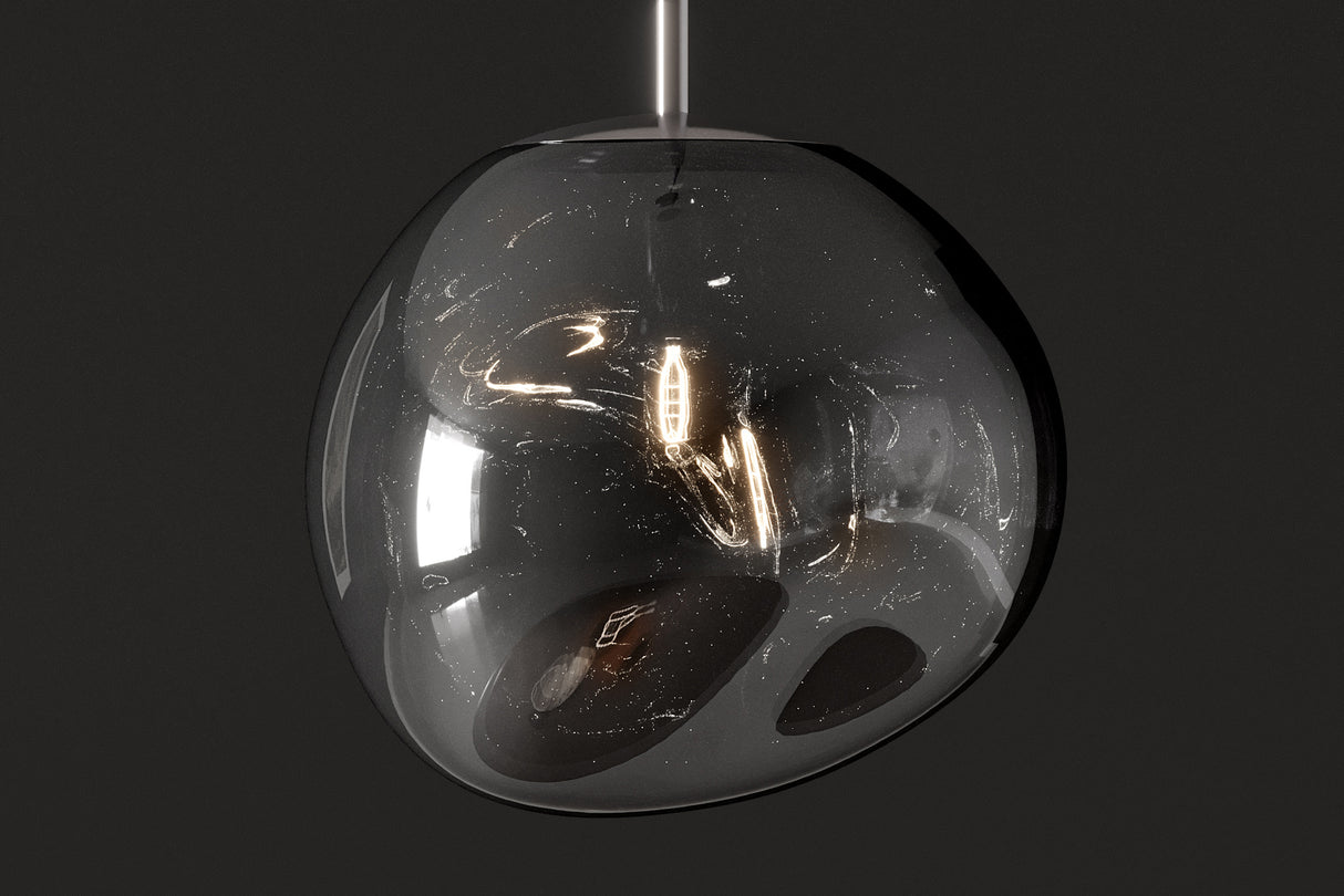 Pendelleuchte LIQUID DIAMOND 20cm Glas Rauchoptik