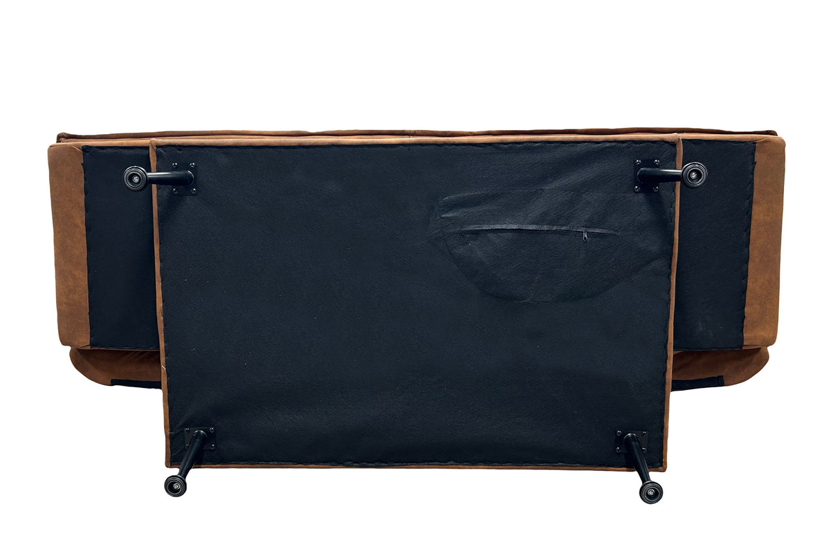 Sofa bed JAZZ 195cm 3-seater microfibre brown