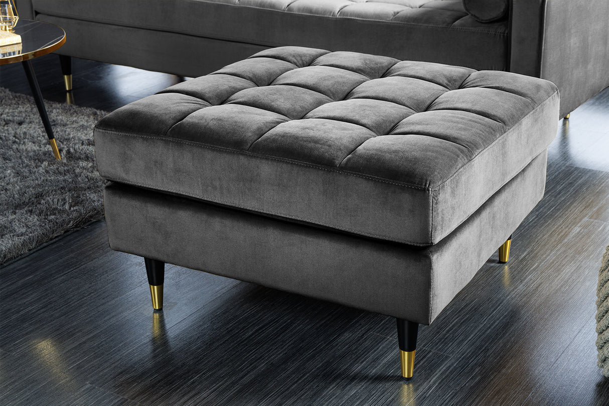 Hocker COZY VELVET 80cm samtgrau