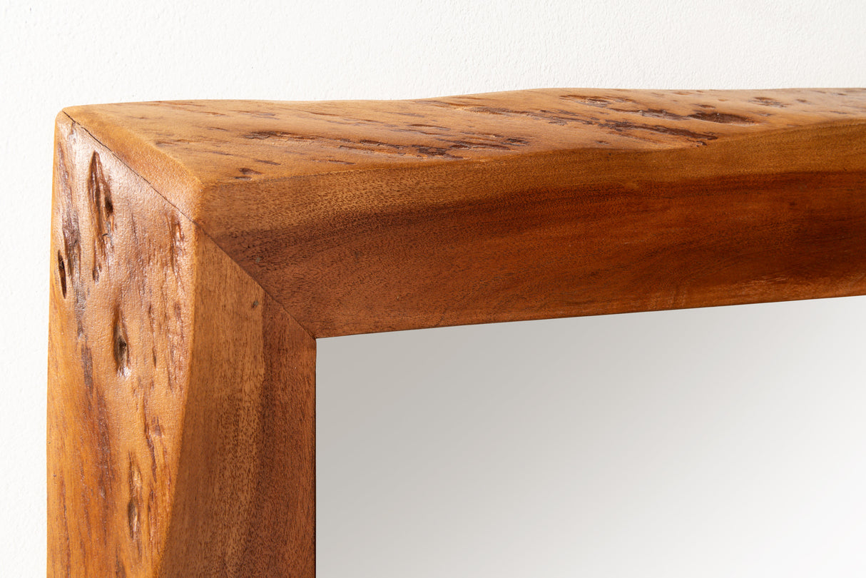 Wall mirror MAMMUT 160cm natural edge brown acacia wood