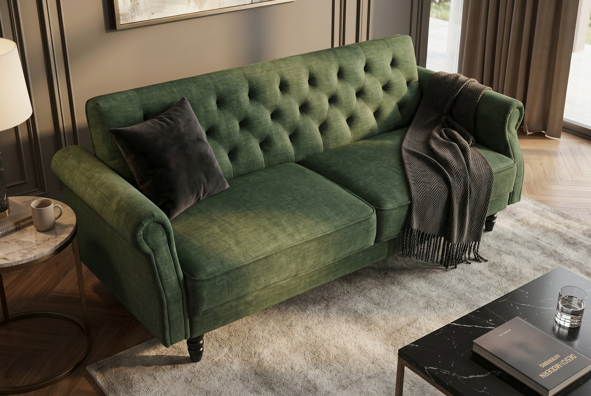 Sofa bed MAISON BELLE AFFAIRE 220cm vogue velour velvet moss green