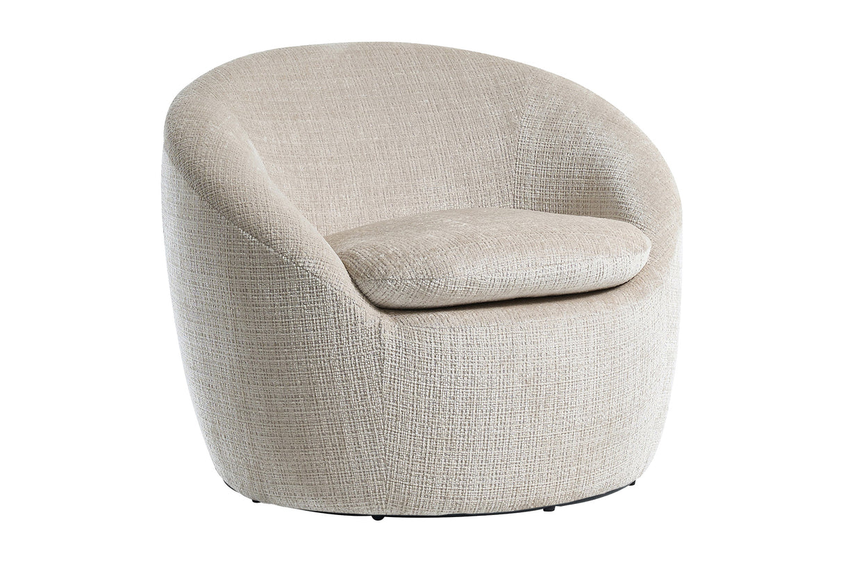 Armchair ALPINE 360° rotatable textured fabric beige