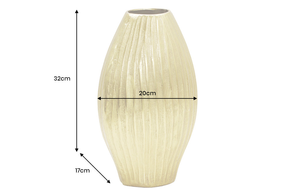 Vase ELEGANCE 30cm with hammer stroke effect antique gold