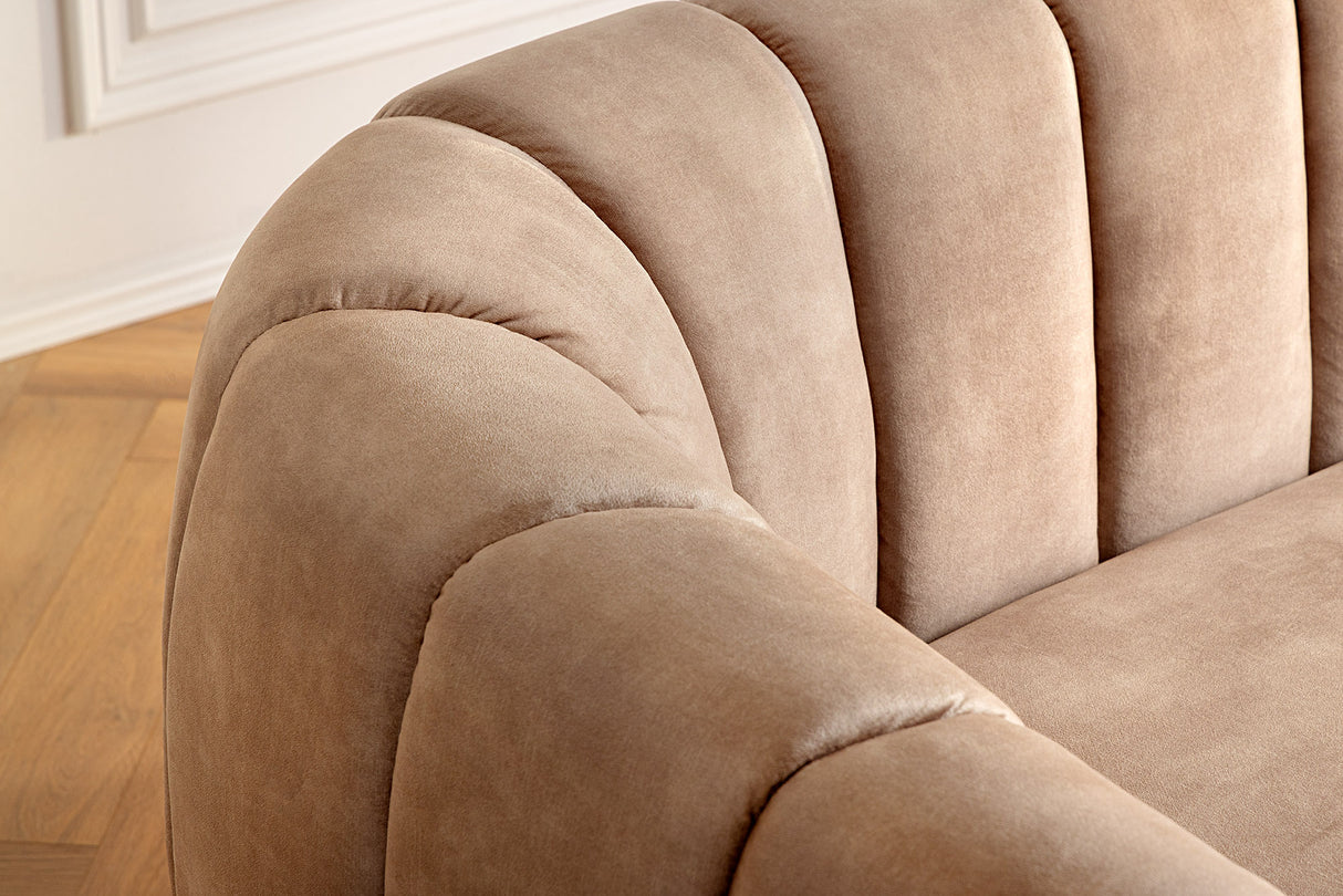 Sofa BABYLON 200cm 3-Sitzer Samt beige