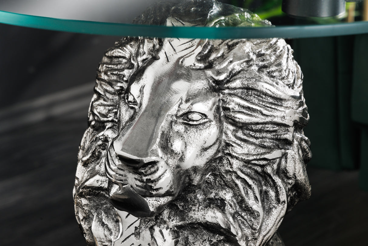 Beistelltisch WILDLIFE LION 60cm antik silber