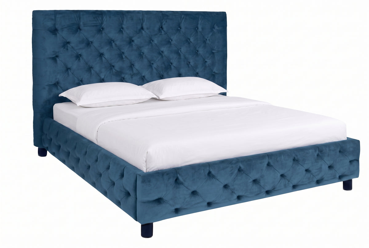 Bed PARIS CHESTERFIELD 180x200cm velvet dark blue