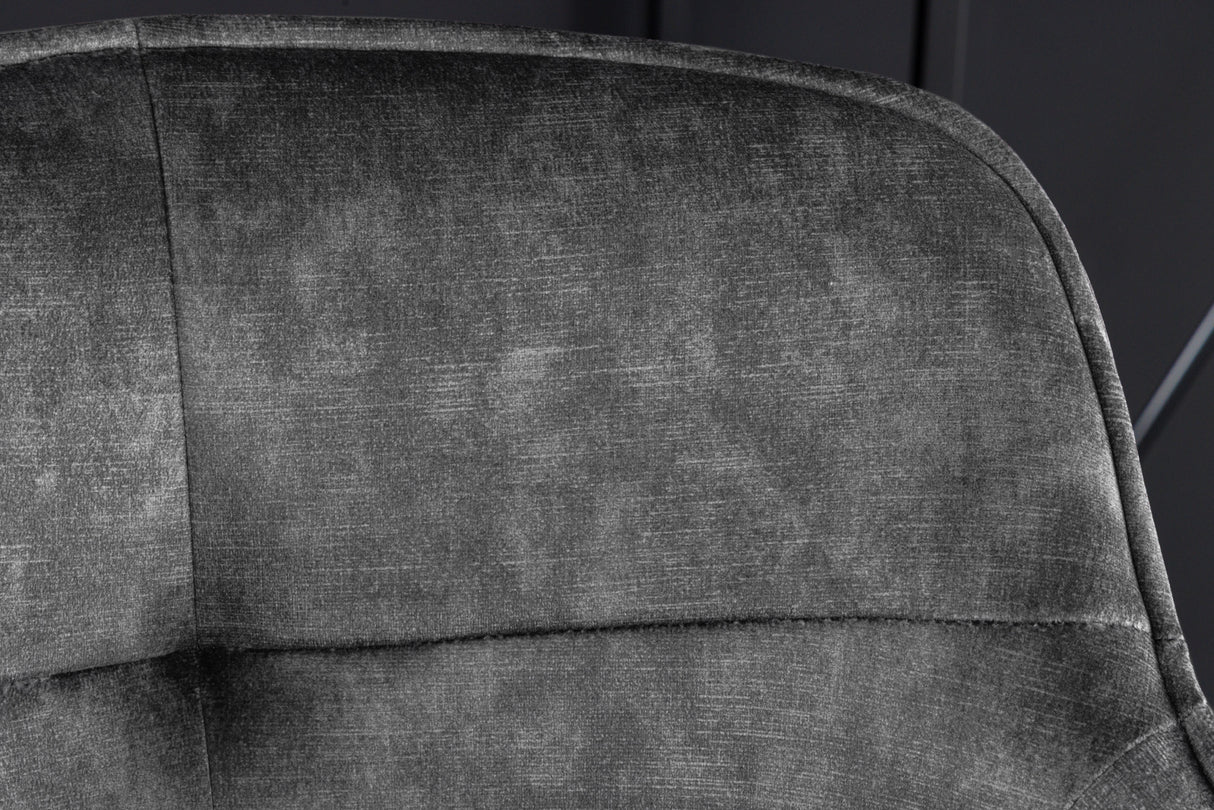 Bar chair EUPHORIA 74cm velvet grey