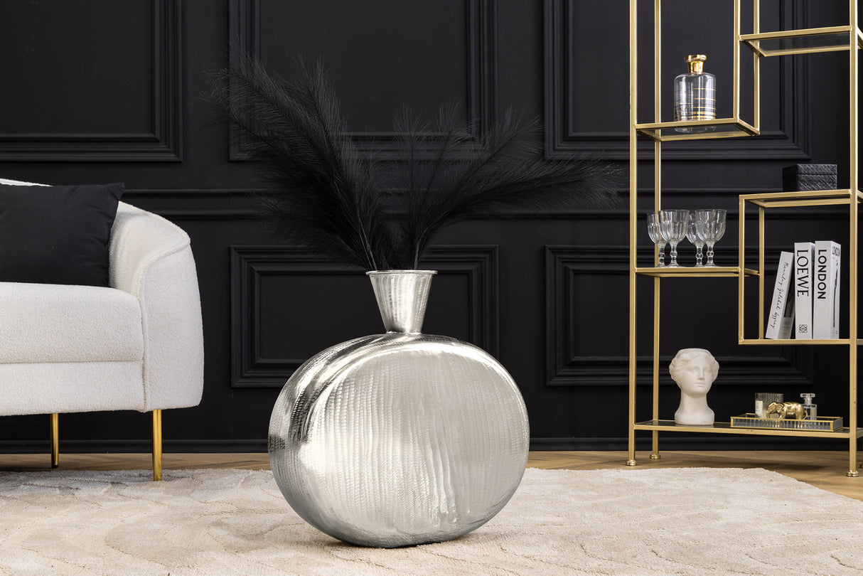 Vase ORIENT L 50cm Hammerschlageffekt silber