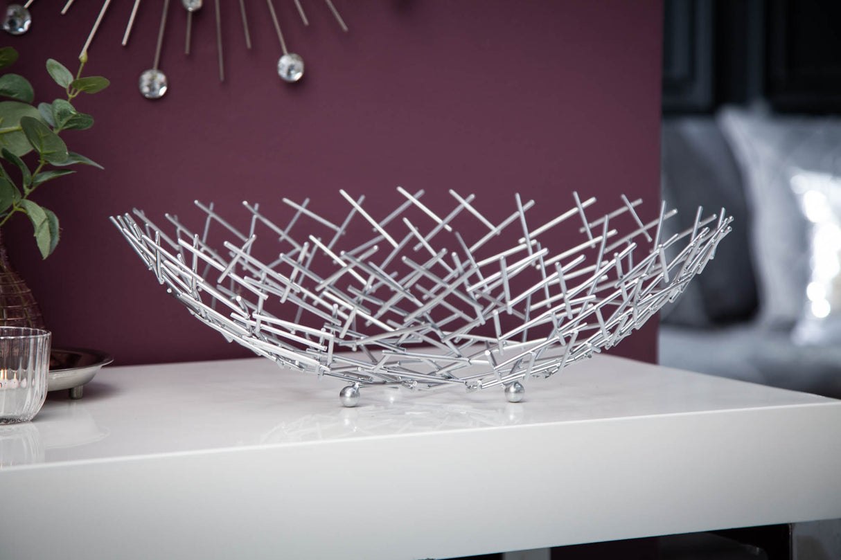 Fruit bowl STRUCTURE 45cm metal silver