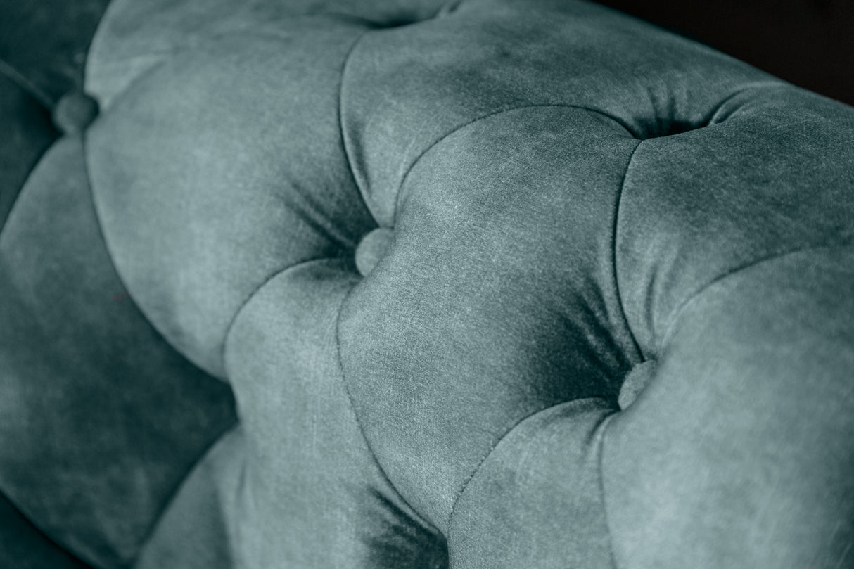 Sofa CHESTERFIELD 205cm 3-seater velvet teal