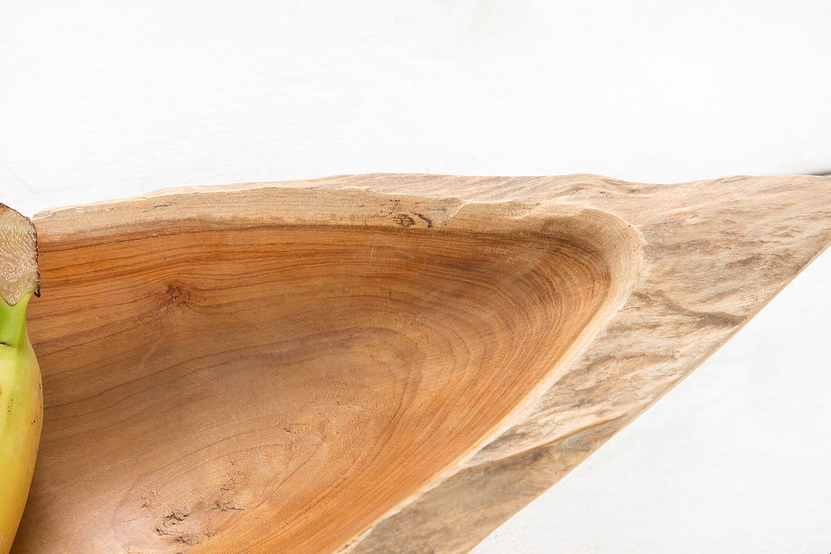 Wurzelholzschale 60cm ungeschliffen Teakholz Natur