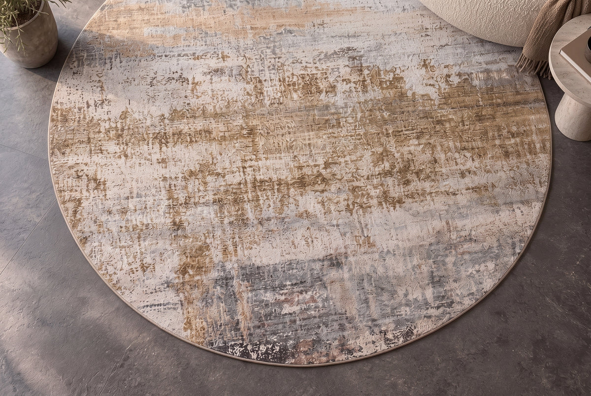 Carpet DESERT PATINA 150cm round patina-inspired pattern sand greige taupe