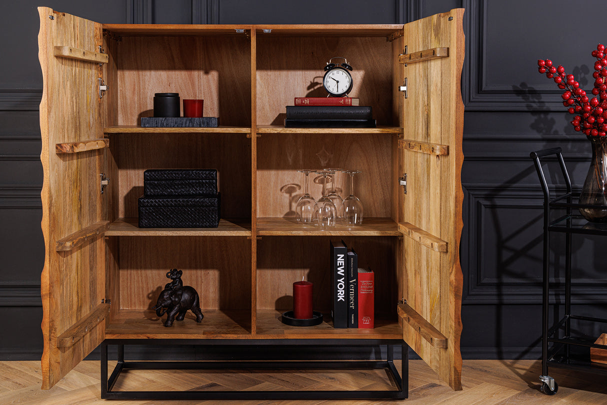 Highboard VULCANO 120cm 3D mosaic mango wood brown