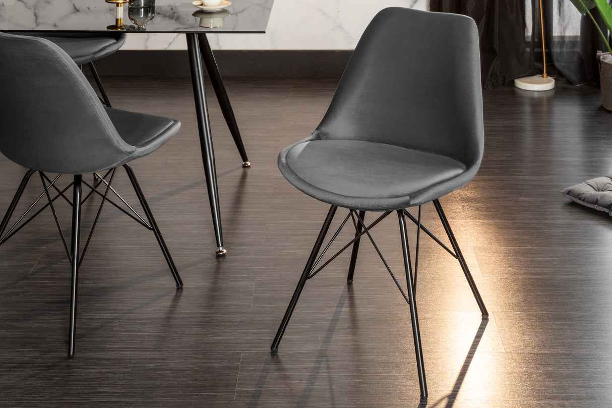Chair SCANDINAVIA MEISTERSTÜCK velvet grey