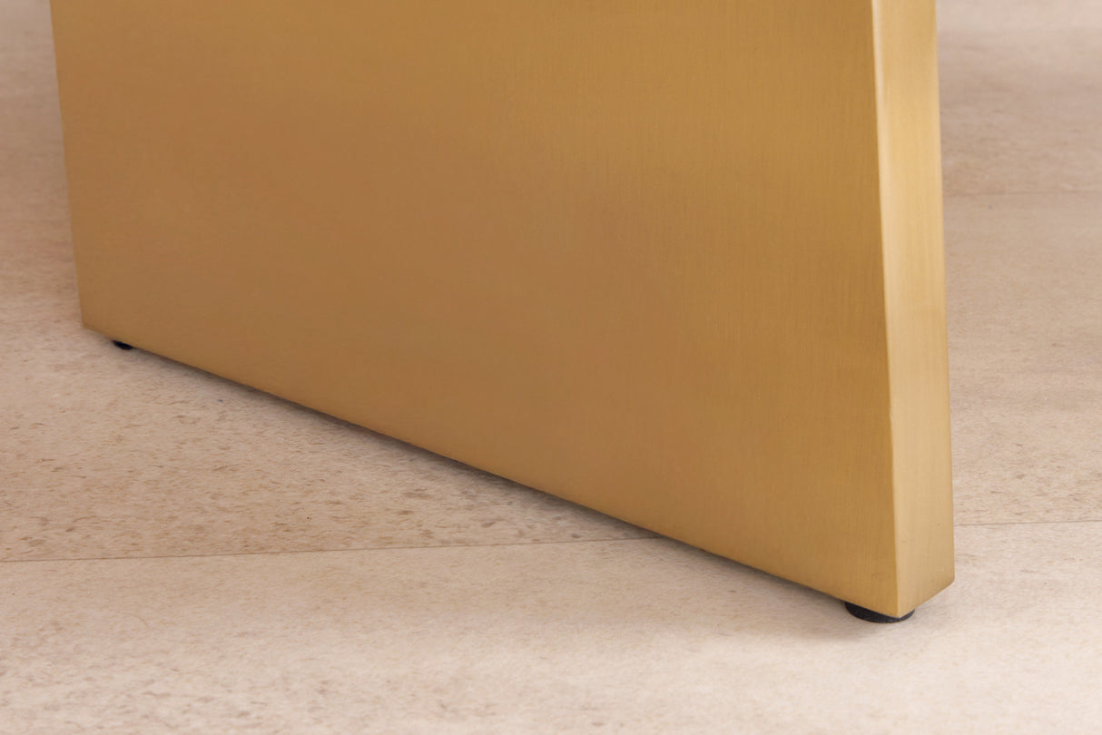 Dining table EXTRAVAGANCIA 200cm w/ champagne golden legs white marble top