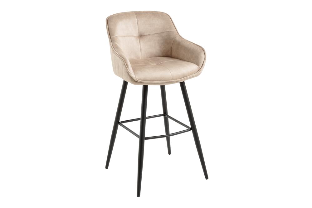 Barstuhl EUPHORIA 74cm Samt champagner greige