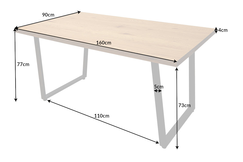 Dining table LOFT 160cm oak natural