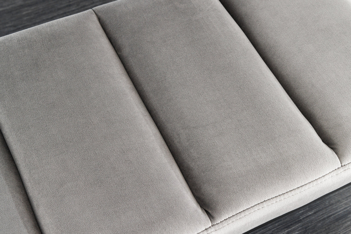 Bench BOUTIQUE 80cm velvet light grey