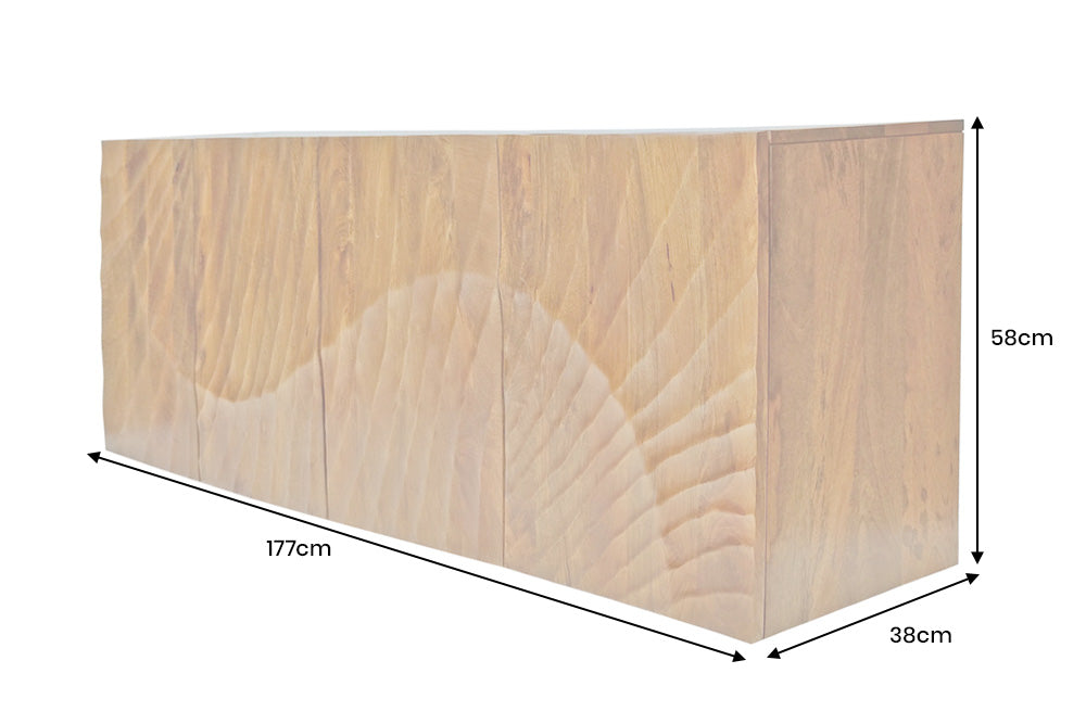 Sideboard SCORPION 180cm 3D hängend Mangoholz braun