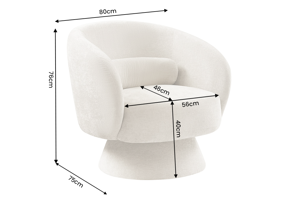 Sessel BOSSA NOVA 360° drehbar Chenille beige