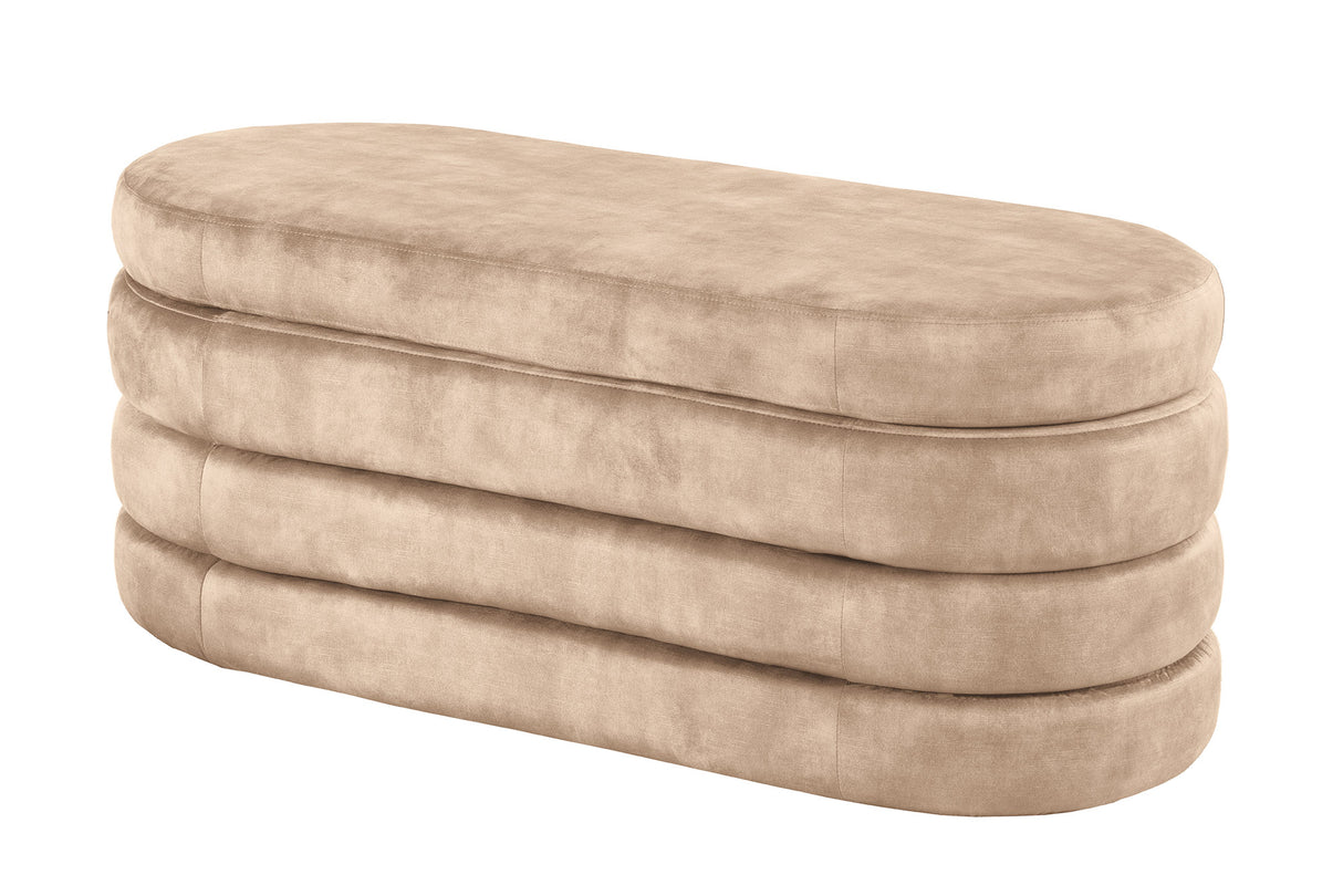 Bench chest VOQUE 115cm velvet champagne w/ storage space bench seat