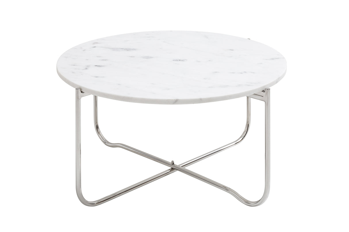 Couchtisch NOBLE 65cm Marmor weiß mit abnehmbarer Platte