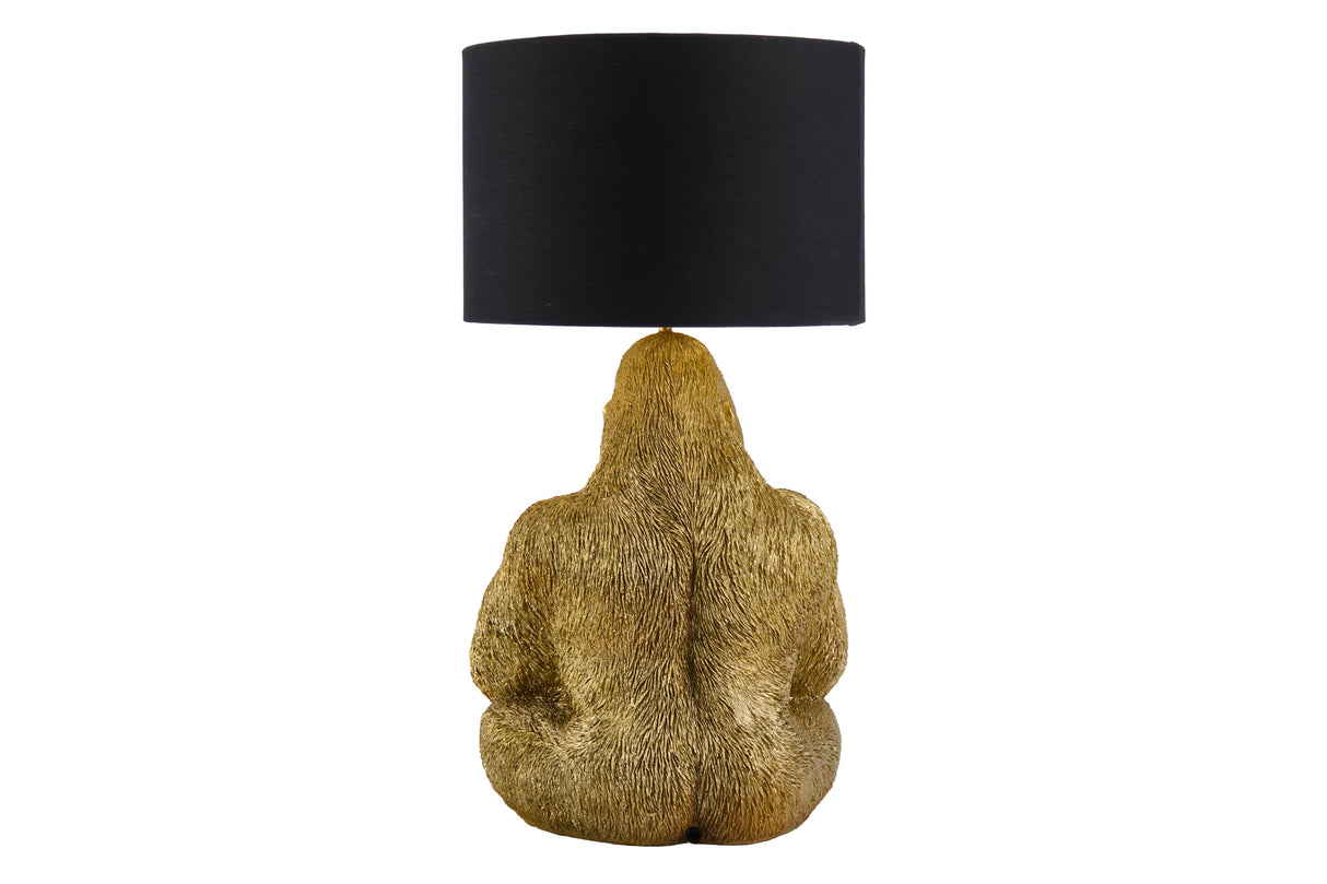 Tischleuchte KING APE 55 cm, goldfarben, schwarzer Schirm