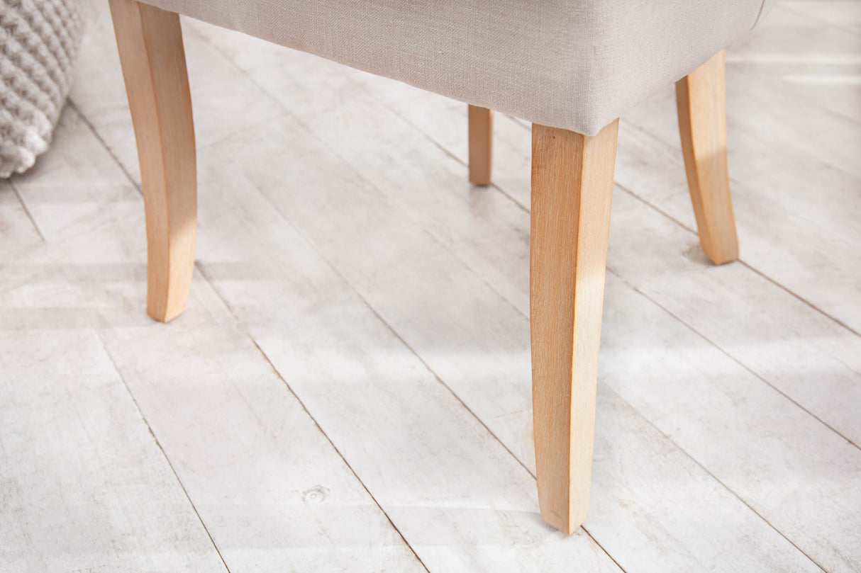 Stuhl CASTLE mit Komfortgriff Leinenbeige im Landhausstil