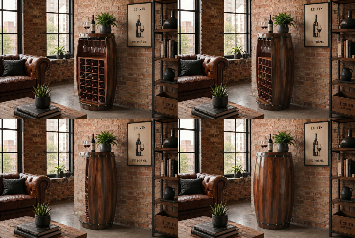 Wine shelf BODEGA 100cm for 24 bottles massive fir wood brown