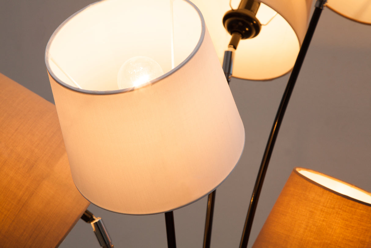 Floor lamp LEVELS 176cm 5 linen shades white beige brown