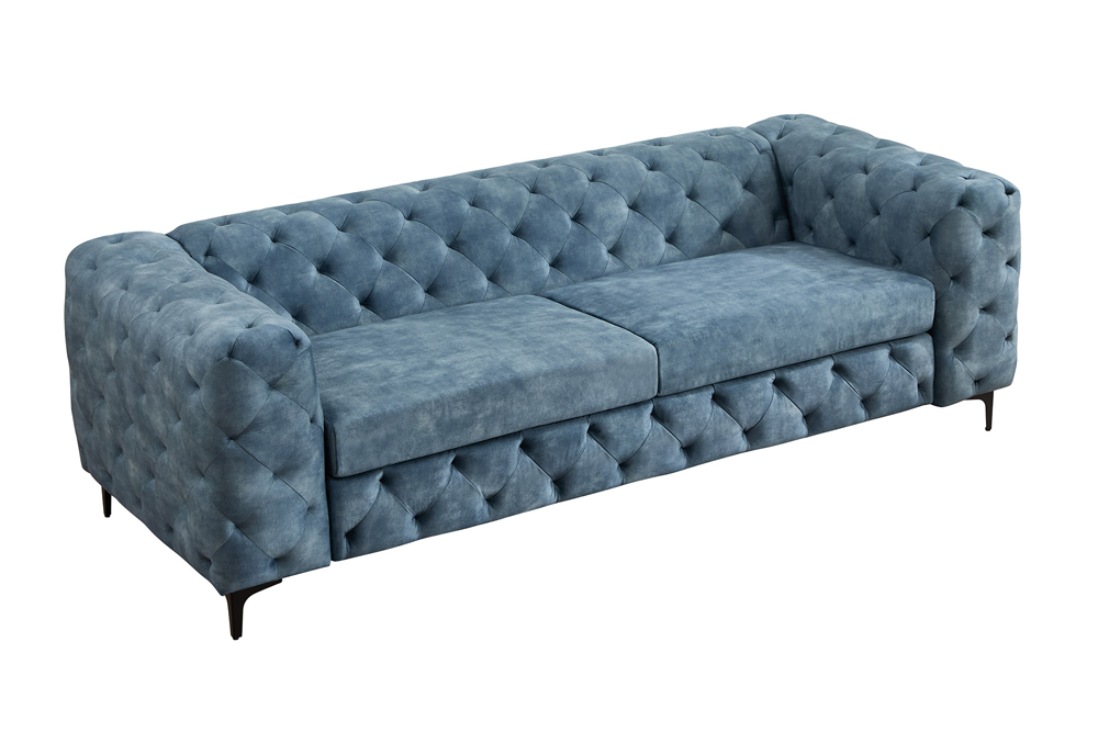 Sofa MODERN BAROCK 235cm 3-Sitzer Samt petrol