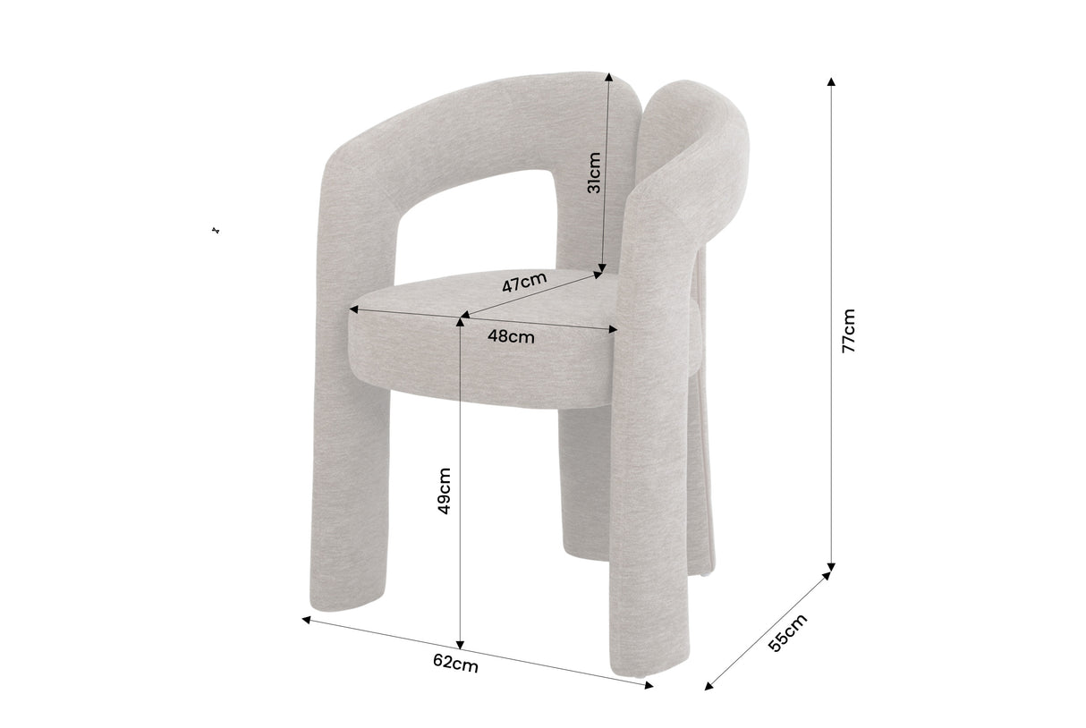 Chair ARCH w/ armrests chenille greige