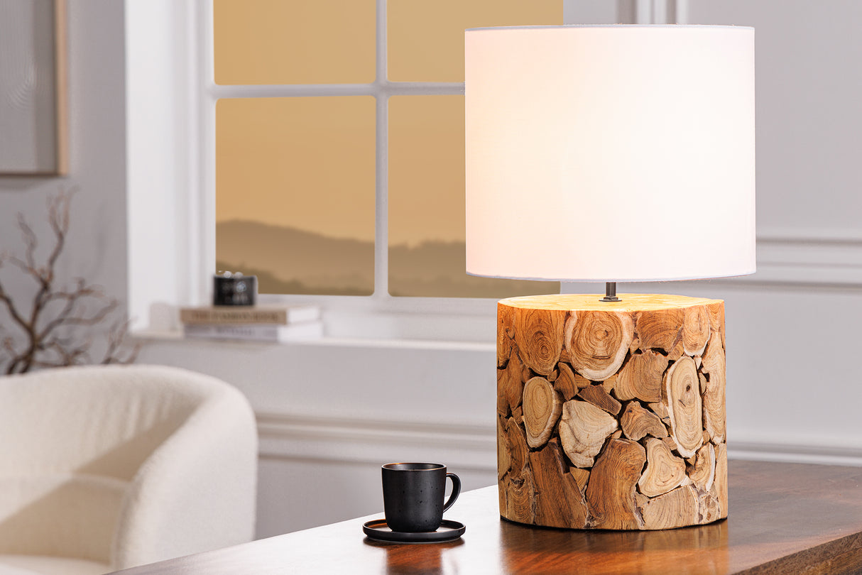 Table lamp PURE NATURE 45cm recycled iron wood