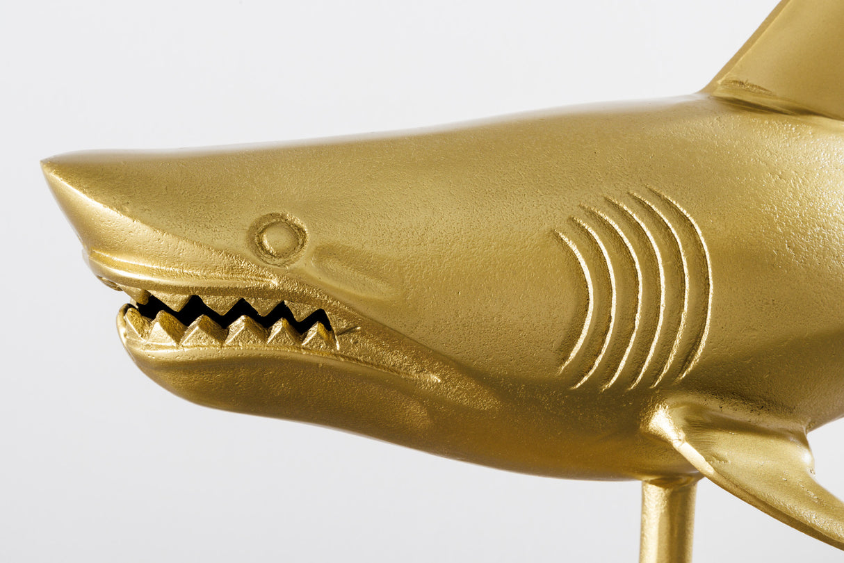Deko Skulptur HAI 70cm gold