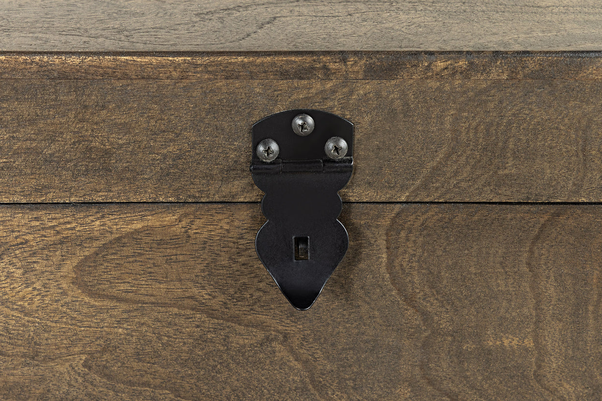 Bench locker FACTORY LOFT 115cm mango wood taupe brown