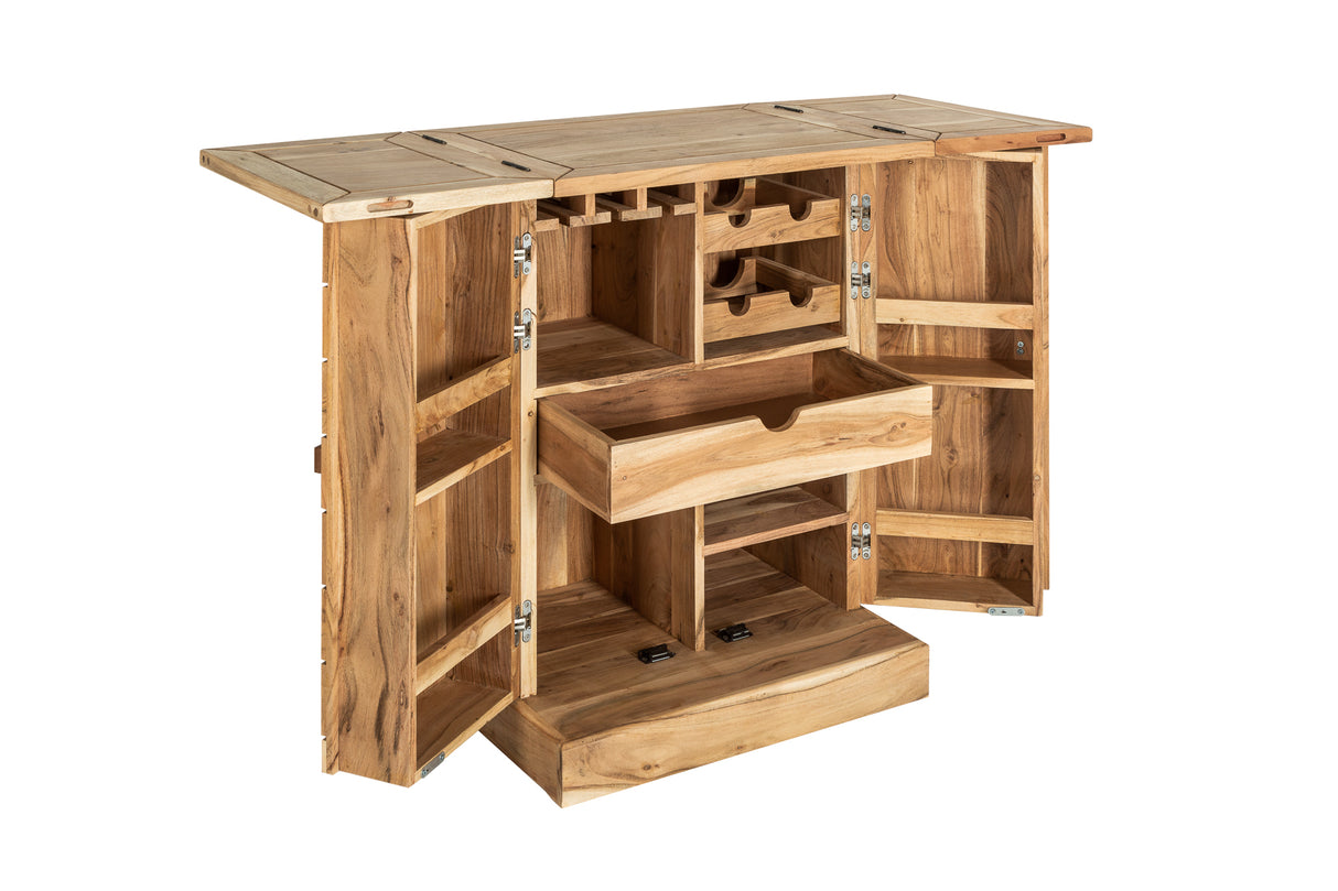Bar cabinet MOSAICO 130cm acacia wood natural