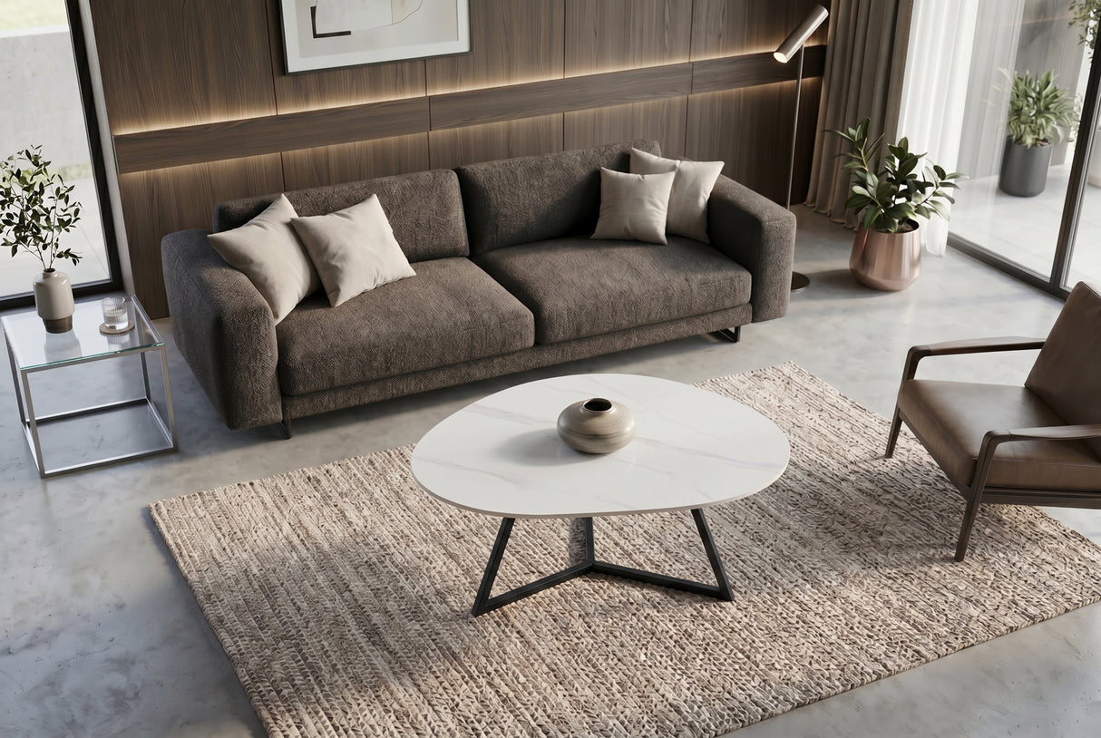 Coffee table MARVELOUS 90cm ceramic white