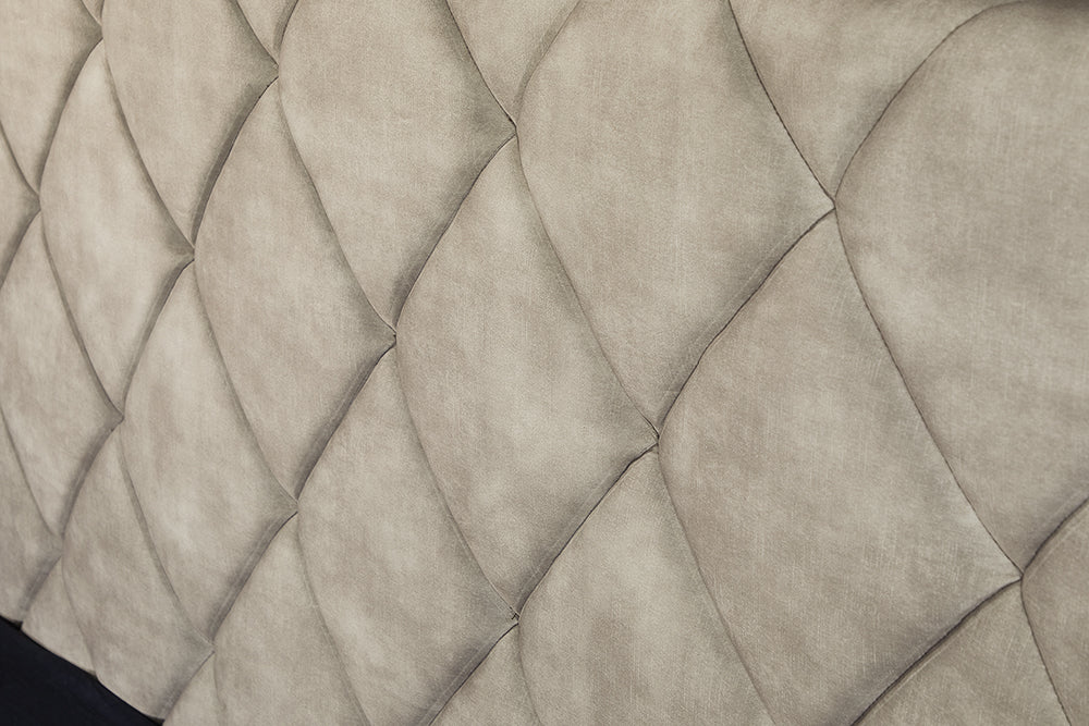 Bed ELYSIUM 180x200cm velvet champagne beige w/ storage space